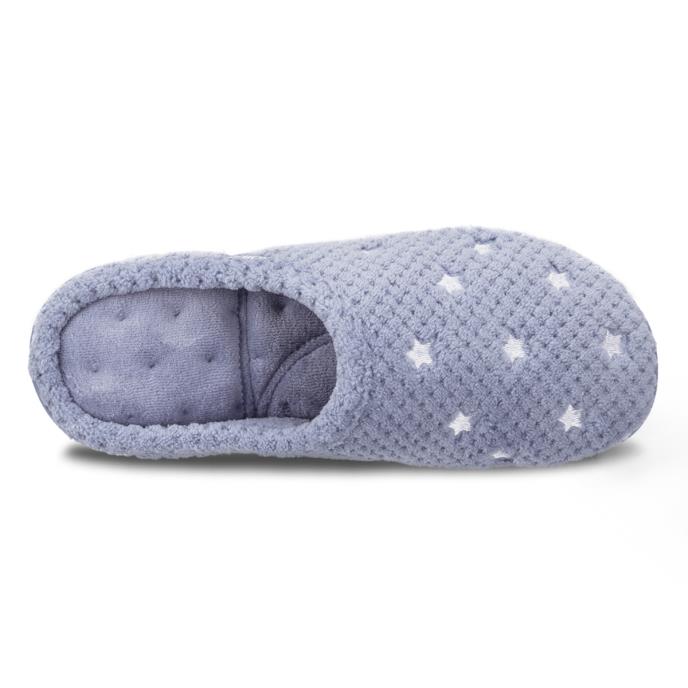 Isotoner® Ladies Popcorn Terry Mule Slippers Iris Blue Star Extra Image 4